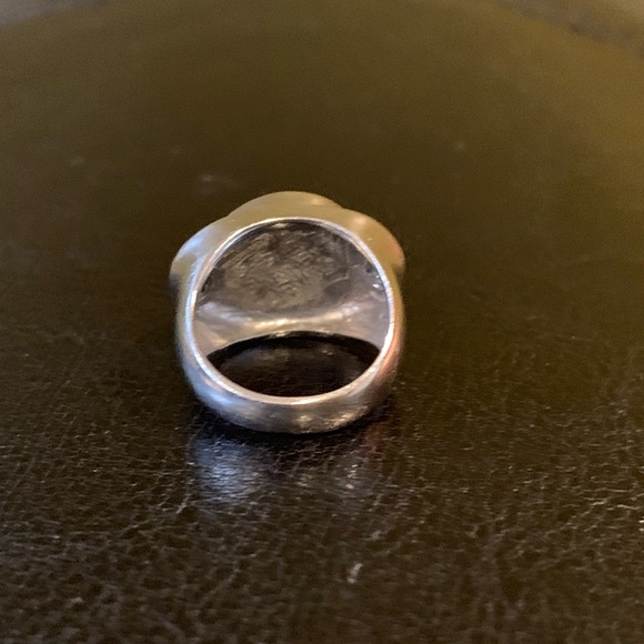 14K White Gold -Tahitian Pearl & Blue Diamond Ring - Picture 4 of 5